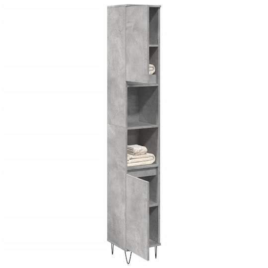vidaXL Floor Bathroom Column Cabinet L30xD30xH190cm Gray