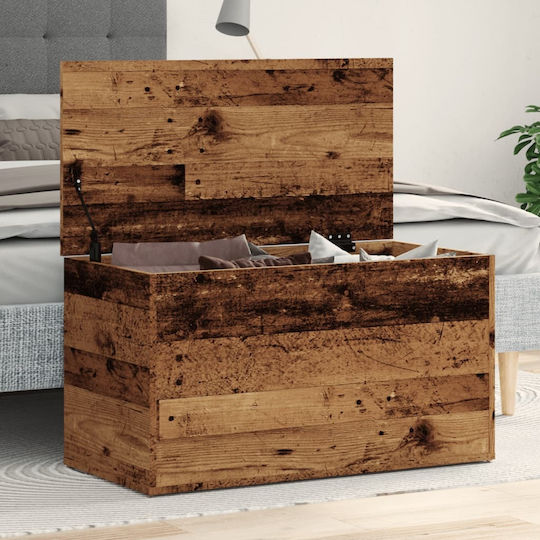 vidaXL Διακοσμητικό Μπαούλο Ξύλινο Καφέ 84x42x46εκ.
