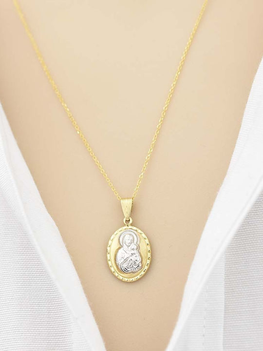 Goldjewels Κολιέ Διπλό Φυλαχτό από Χρυσό 9Κ