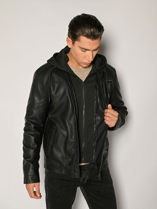 Faux Leather Jacket Black