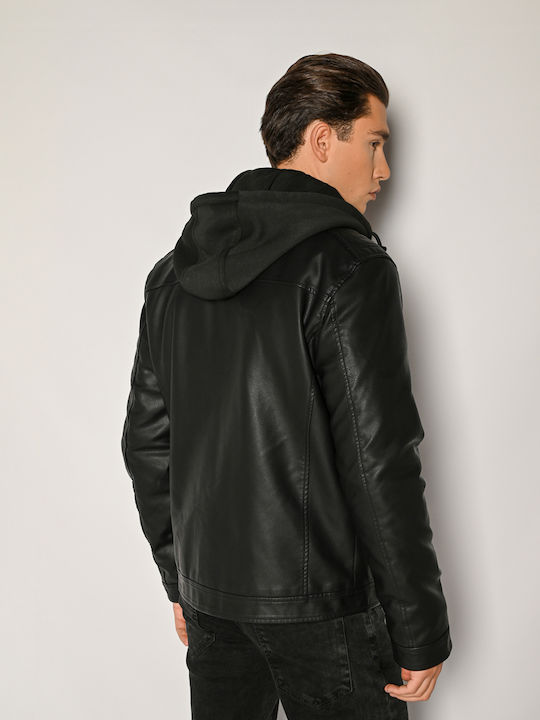 Faux Leather Jacket Black
