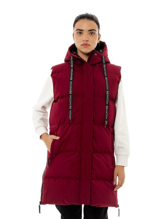 Be:Nation Sleeveless Jacket Puffer Burgundy