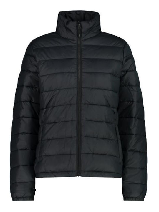 Women's Short Lifestyle Jacket Waterproof for Winter with Hood Black