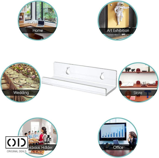 Transparent Wall Shelves (4 Pieces) 10x3.5x3cm