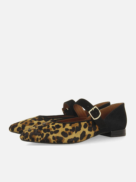 Ballerinas With strap Brown