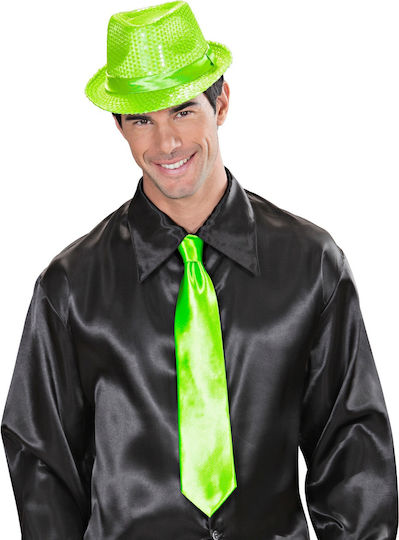 Neongrüne Satinkrawatte Accessoire