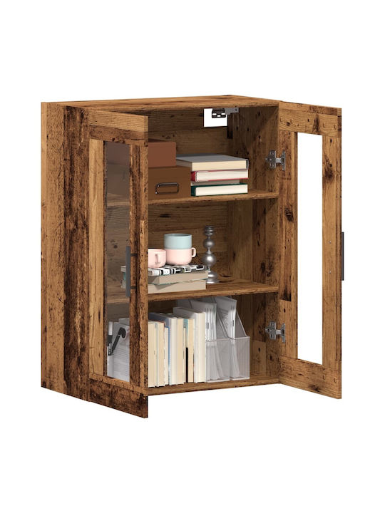 Wand Wohnzimmer Vitrine aus Spanplatte mit Glas Coffee 69.5x34x90cm