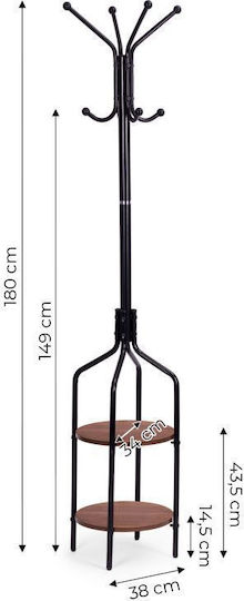 Modernhome Καλόγερος Μεταλλικός Μαύρος 180cm