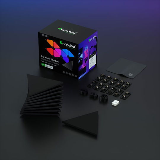 Nanoleaf Shapes Ultra Black Mini Triangle Expansion Pack 10 Additional Mini Triangular Led Panels Smart Modular Rgbw Wi-fi 16 Million Colors Wall Light Indoor Music Sync Works Alexa Nanoleaf Shapes Ultra Black Mini Triangle Expansion Pack 10 Additional Mini Triangular Led Panels Smart Modular Rgbw Wi-fi 16 Million Colors Wall Light Indoor Music Sync Works Alexa