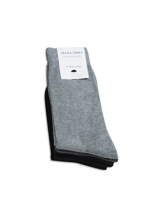 Jack & Jones Men's Socks Grey-Black 5Pack