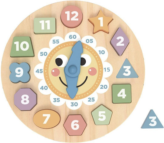 Wooden Clock Puzzle Pastel Tooky Toy Tl675n