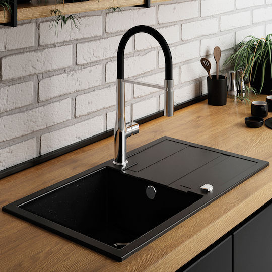 Laveo Drop-In Chiuvetă din Granit Sintetic L76xW76cm Gri