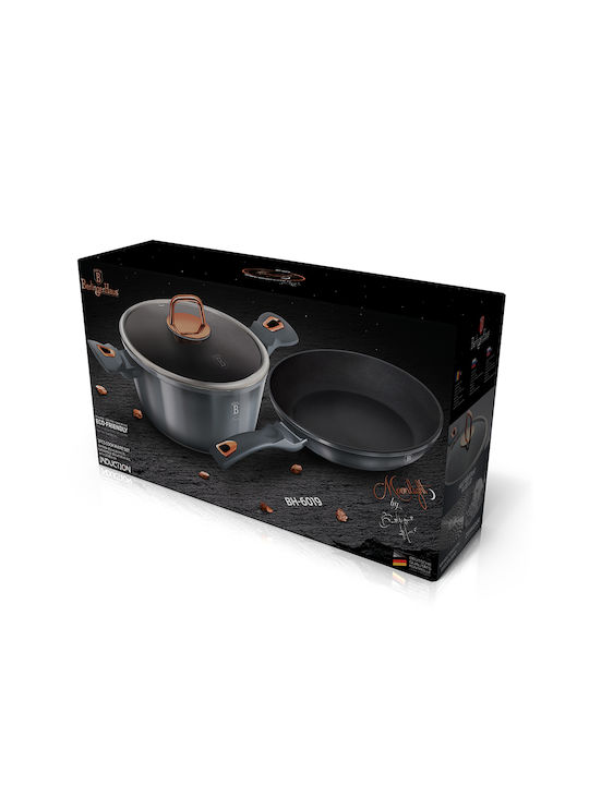 Berlinger Haus Moonlight Collection Cookware Set of Aluminum with Non-stick Coating Grey 3pcs
