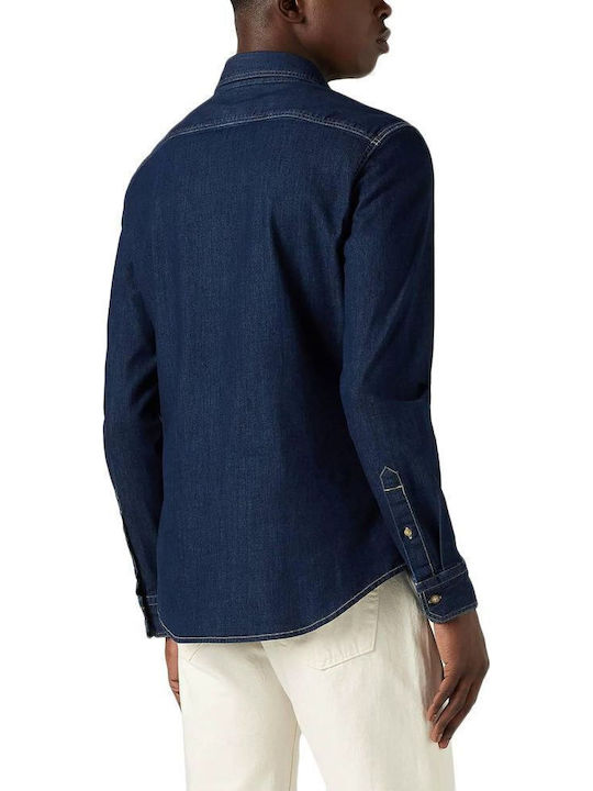 Battery Housemark Long-sleeved Denim Shirt Dark Indigo