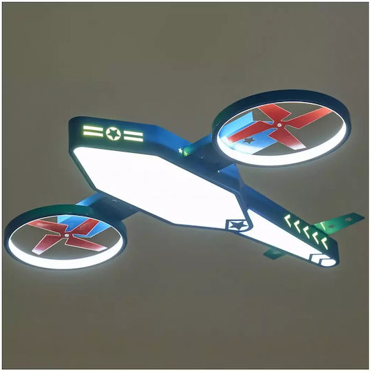 Kids Single Ceiling Light E27 Blue 58W