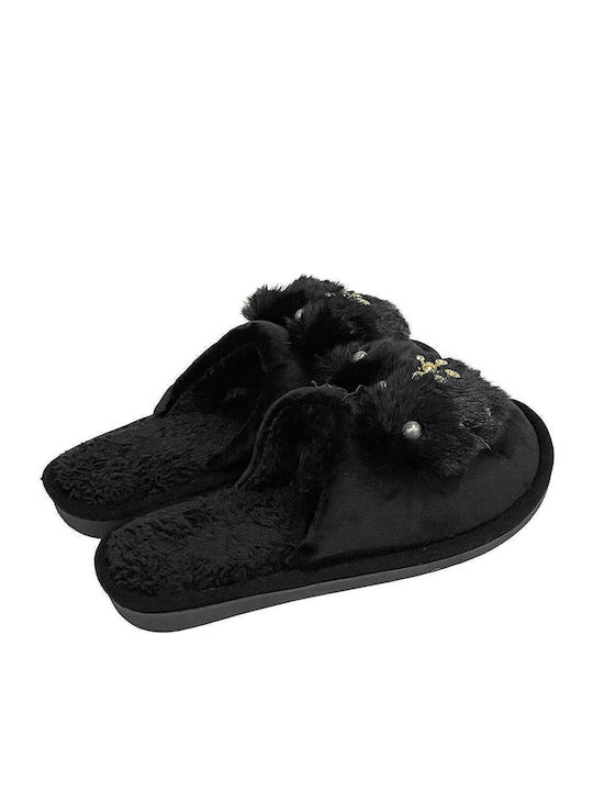 Papuci de Damă de Iarnă Negre