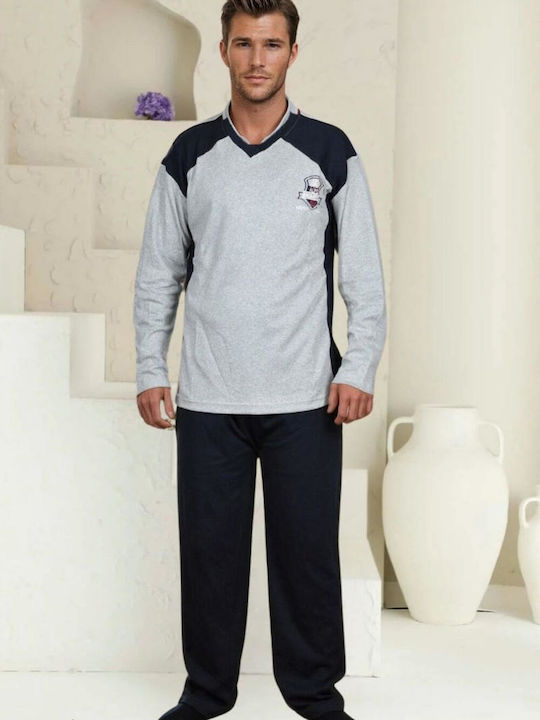 Rimoli Men's Winter Cotton Pajamas Set Gray