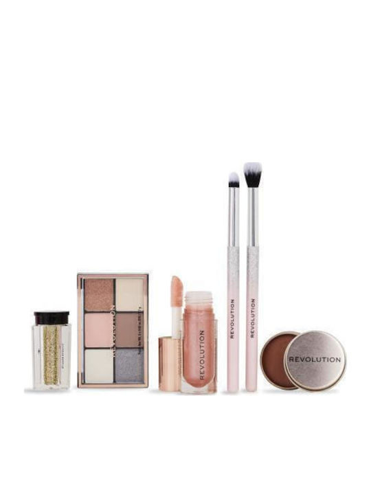 Revolution Beauty Set Cadou Pink Glow Seturi și Palete de Machiaj pentru Față, Ochi și Buze Pink Glow 2 Bucăți
