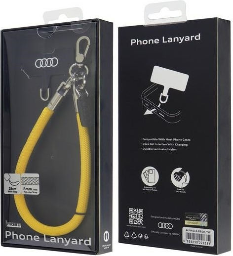 Audi Universal Phone Lanyard 28cm 8mm Yellow Yellow Au-hsl8-r8/d1-yw