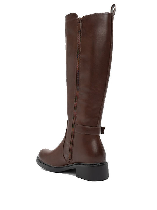 BuyBrand Leather Women's Boots with Rubber Camel