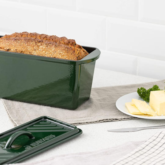 Navaris Cutie de pâine cu capac Metalic Verde 34x13x13cm Navaris Cutie de pâine cu capac Metalic Verde 34x13x13cm