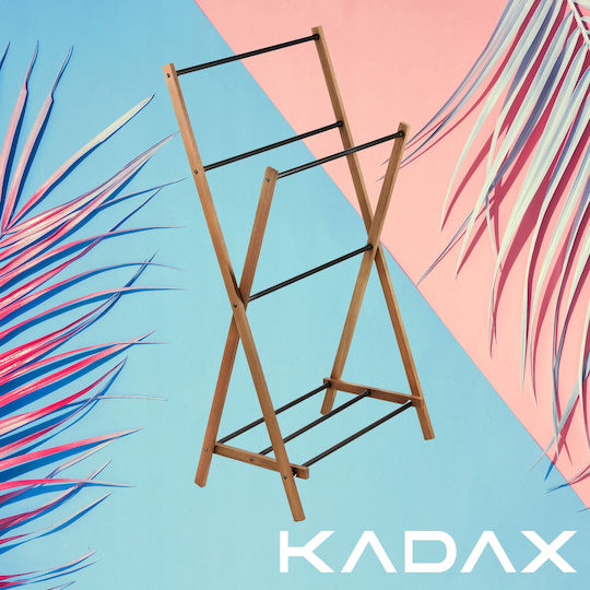 Kadax Floor Standing Bathroom Freestanding Towel Rack with 4 Positions Brown