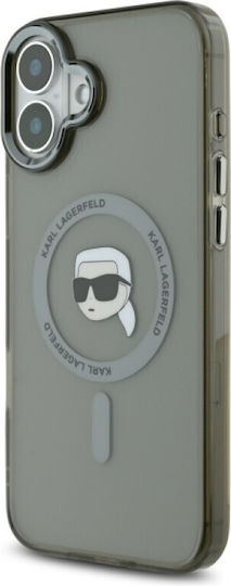 Karl Lagerfeld Case Iphone 16 6 1" Klhmp16shlskik Black Hard Iml Metal Karl Head Magsafe 3666339318161