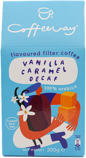 Coffeeway Filterkaffee Entkoffeiniert Arabica Vanille & Karamell Gemahlen 200gr