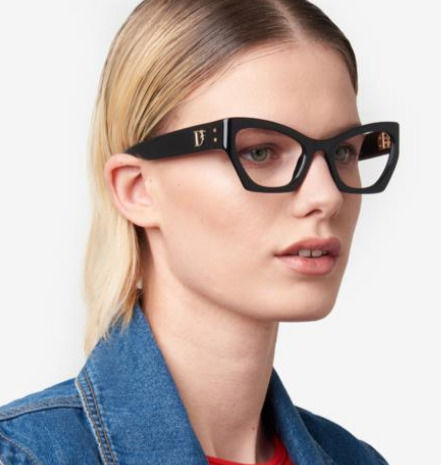 Dsquared2 Plastic Eyeglass Frame Cat Eye Black D2 0133 807