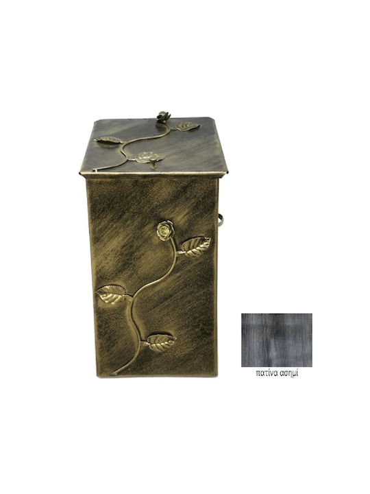 GTMED Μεταλλικό Κουτί Αποθήκευσης Ξύλων 32x50x40cm Ασημί
