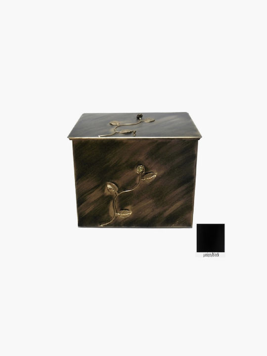 GTMED Metallic Box Wood Storage 63x54x44cm Black