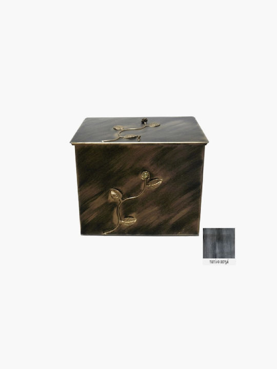 GTMED Μεταλλικό Κουτί Αποθήκευσης Ξύλων 63x54x44cm Ασημί