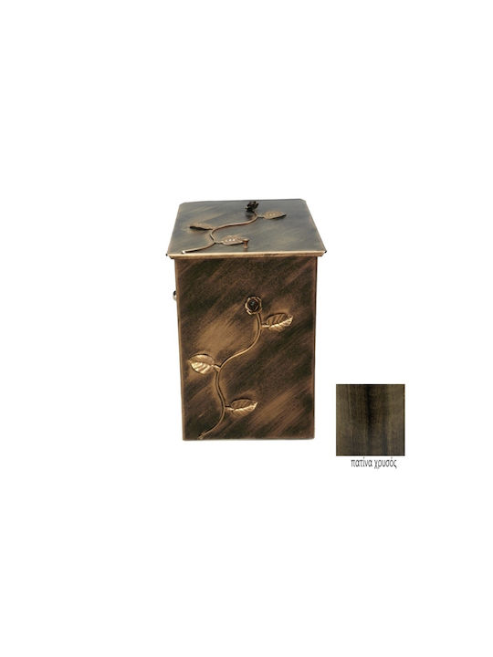 GTMED Metallic Box Wood Storage 37x54x44cm Gold