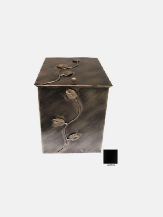 GTMED Metallic Box Wood Storage 37x54x44cm Black