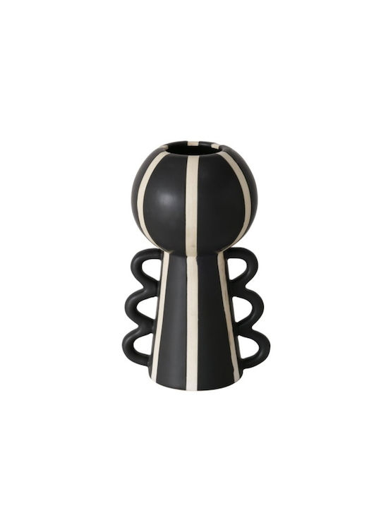 Nanuka Decorative Porcelain Vase White Black 20 cm