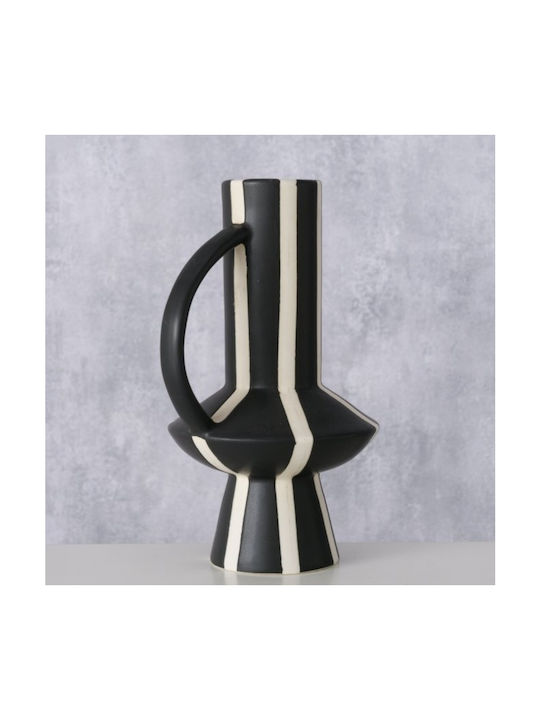 Pamara Dekorative Porzellanvase Weiß Schwarz 20 cm