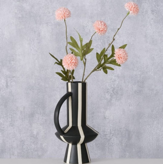 Vază decorativă din porțelan Pamara alb negru 20 cm
