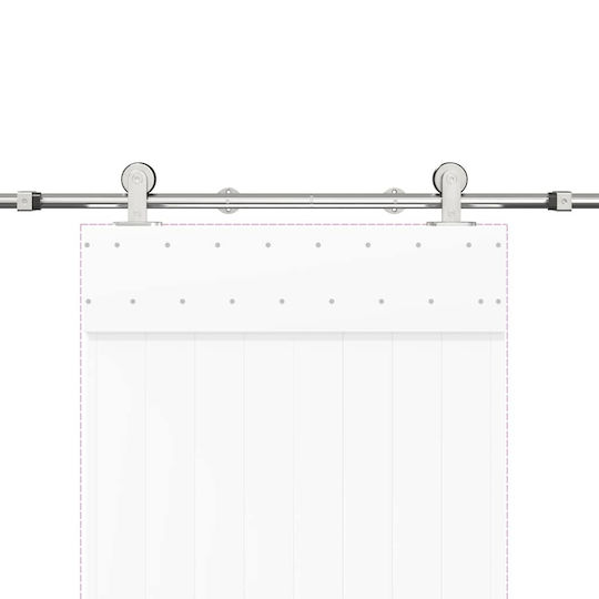 Vidaxl Schiebetürmechanismus Silber 200 cm Edelstahl