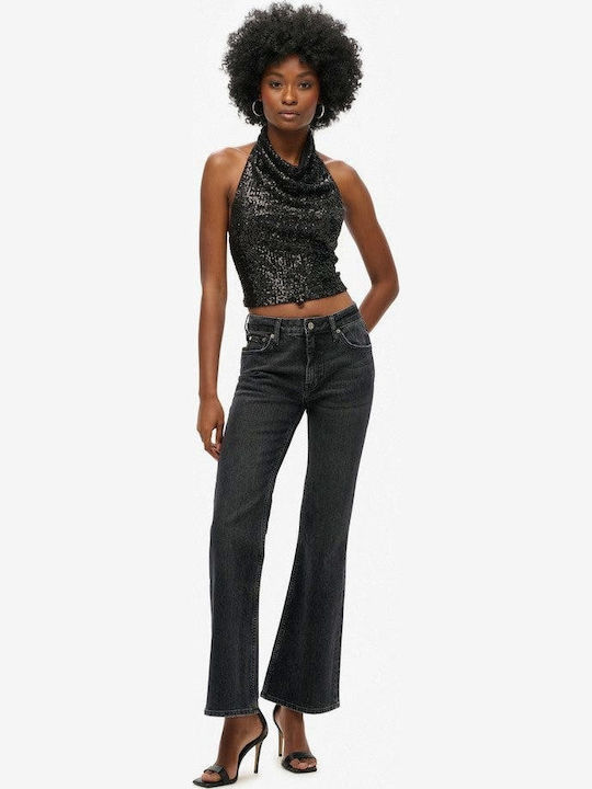 Women's Sleeveless Drape Top Black