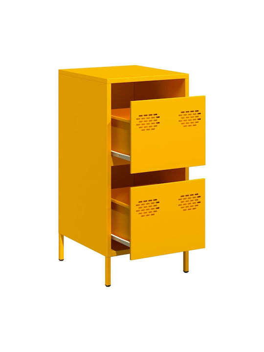 Sideboard Cabinet made of Metal with Drawers Mustard 35x39x73.5cm