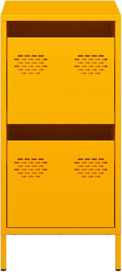 Sideboard Cabinet made of Metal with Drawers Mustard 35x39x73.5cm
