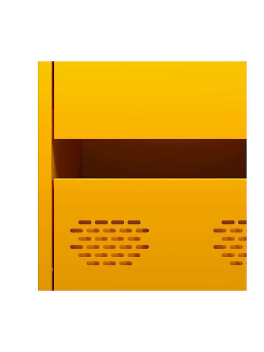 Sideboard Cabinet made of Metal with Drawers Mustard 35x39x73.5cm