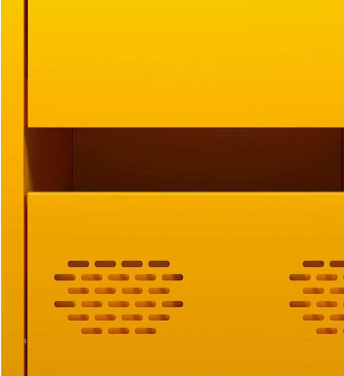 Sideboard Cabinet made of Metal with Drawers Mustard 35x39x73.5cm