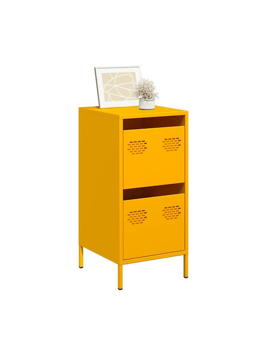 Sideboard Cabinet made of Metal with Drawers Mustard 35x39x73.5cm