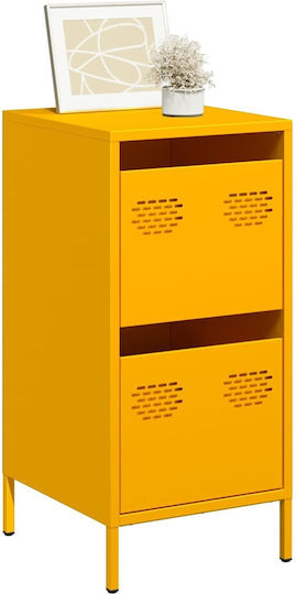 Sideboard Cabinet made of Metal with Drawers Mustard 35x39x73.5cm