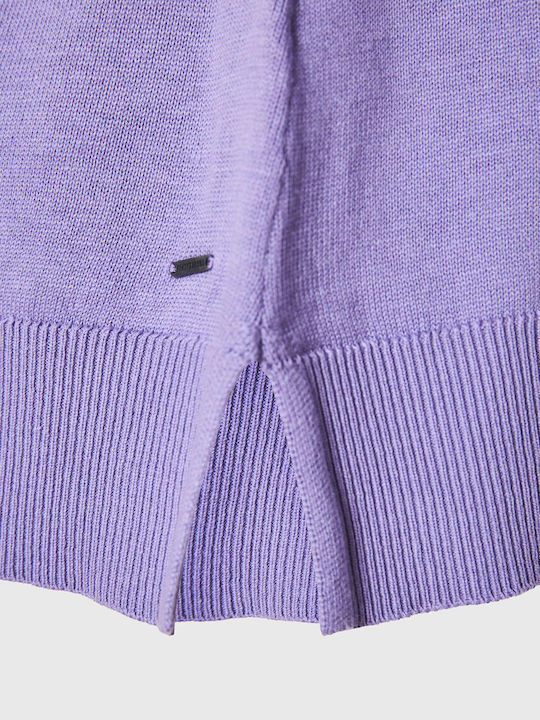 Women's Long Sleeve Sweater Cotton Royal Lilac Purple