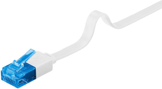 Goobay Flat U/UTP Cat.6a (Gigabit) Network Cable Ethernet 15m White