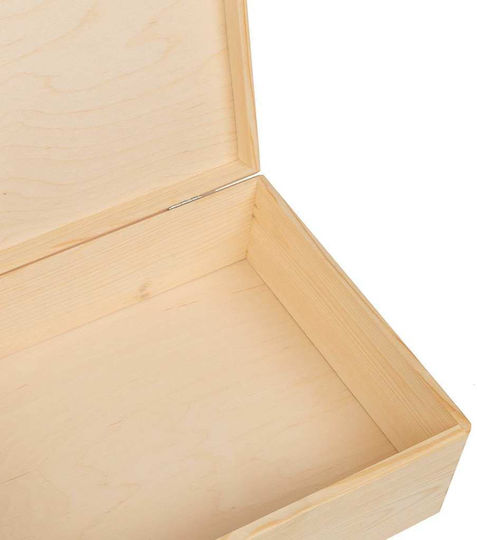 vidaXL Дърво Кутия за съхранение с капак Кафяв 40x30x13см 1бр