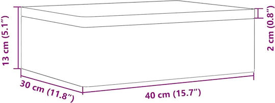 vidaXL Дърво Кутия за съхранение с капак Кафяв 40x30x13см 1бр
