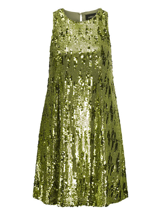 Summer Mini Evening Dress Parrot Green